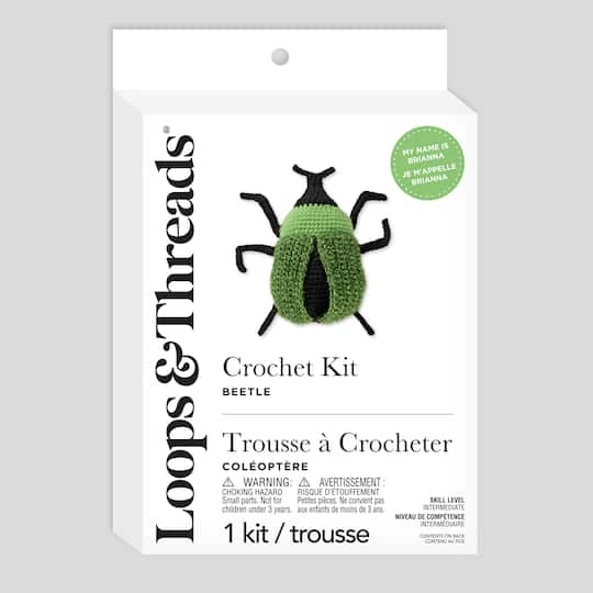 6 Pack: Intermediate Beetle Amigurumi Crochet Kit by Loops & Threads®